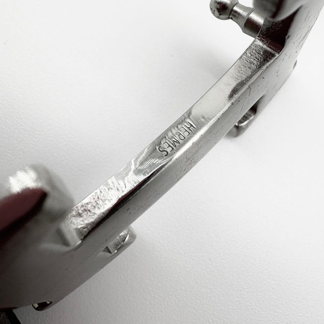 HERMES　ベルト　コンスタンス　Hロゴ　シルバー　黒　レザー　Hバックル