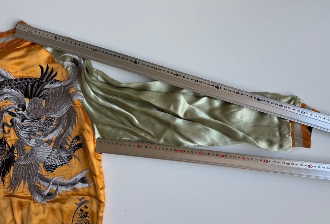 ドラゴンと鳳凰刺繍 スカジャン