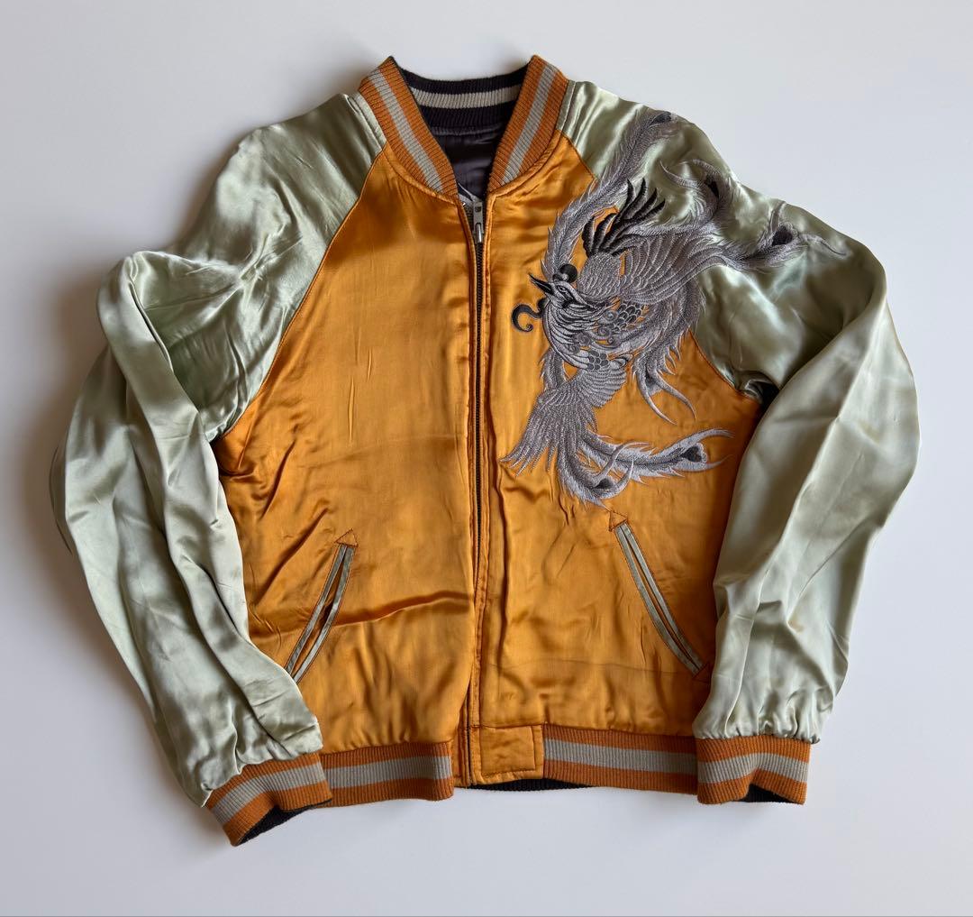 ドラゴンと鳳凰刺繍 スカジャン