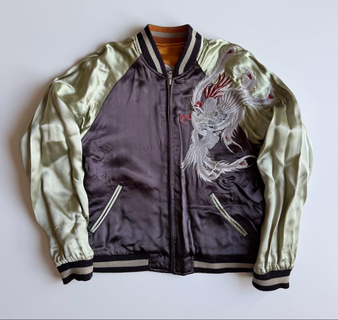 ドラゴンと鳳凰刺繍 スカジャン