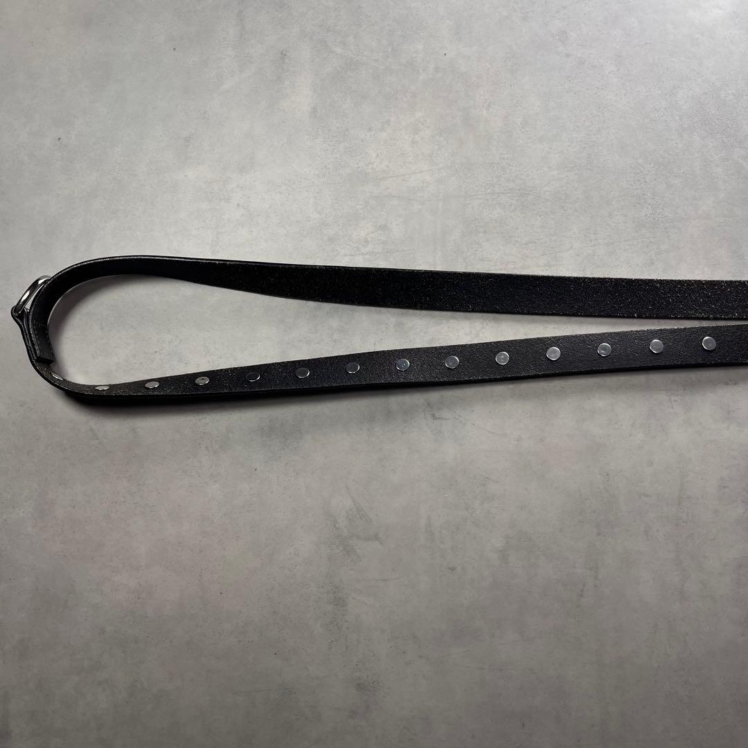 MIHARAYASUHIRO GU スタッズレザーナローベルト 黒