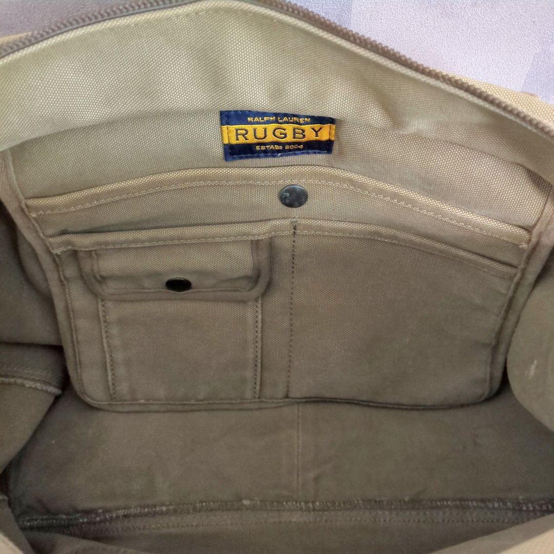 RUGBY RALPH LAUREN♦キャンバス トートバッグ カーキ ベージュ