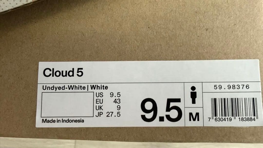 On cloud 5 Undyed-White | White（未使用）