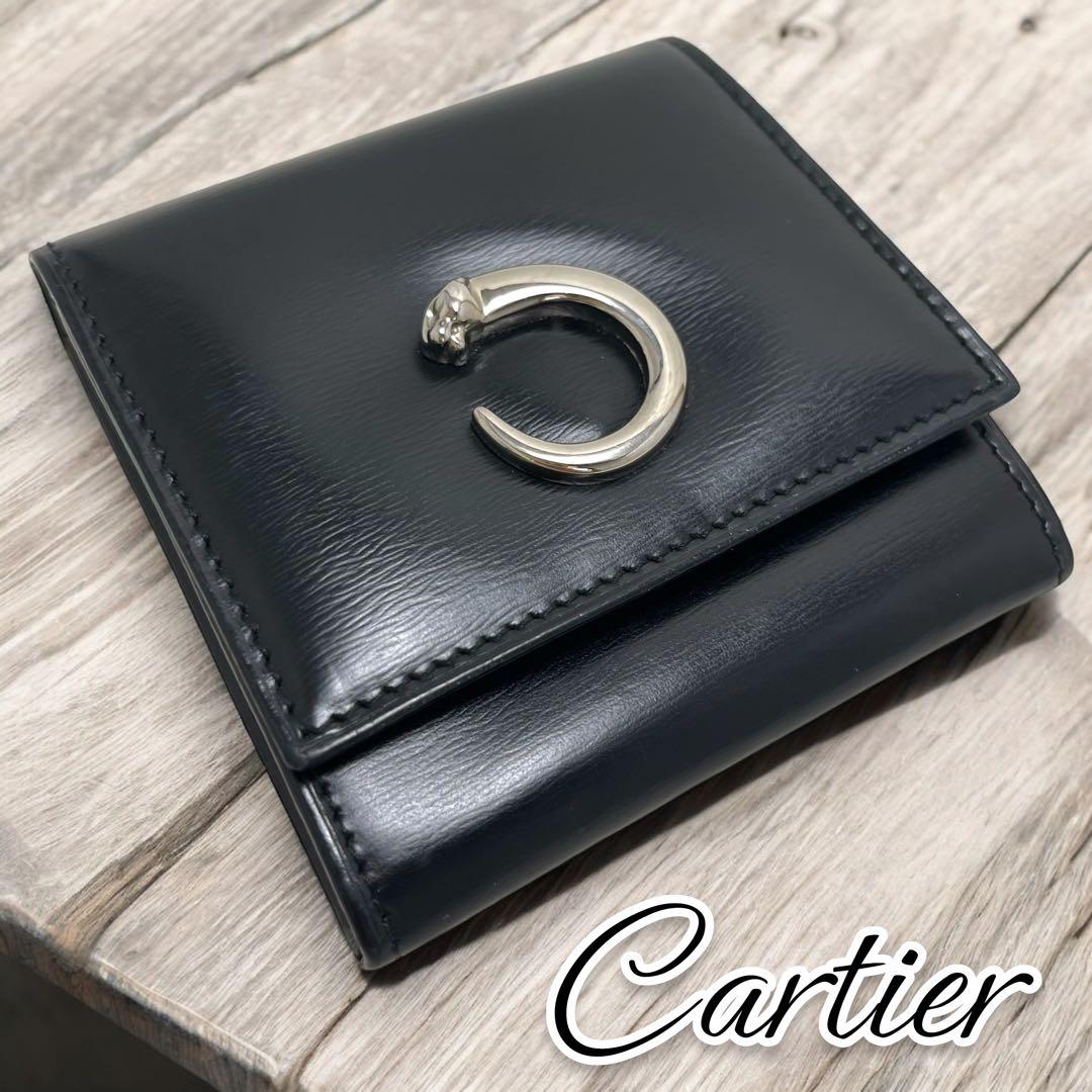 極美品✨Cartier カルティエ パンテール 小銭入れ 黒 本革 メンズ 財布