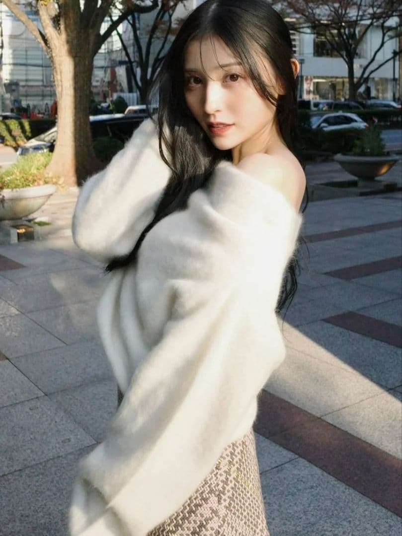 【新品未使用タグ付】フォックスカシミヤオフショルプルオーバー SNIDEL