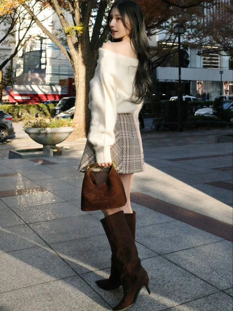 【新品未使用タグ付】フォックスカシミヤオフショルプルオーバー SNIDEL