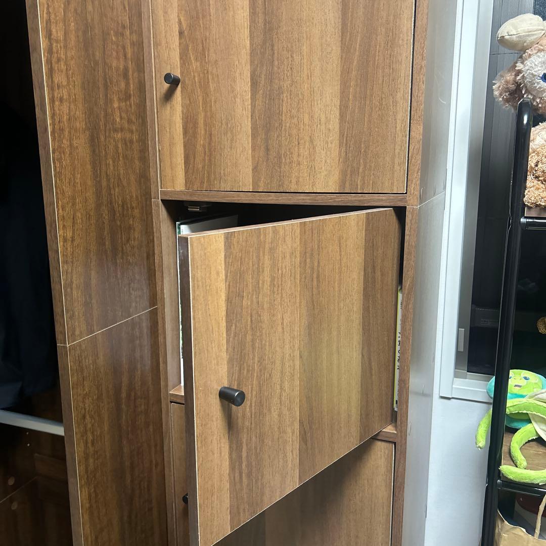 【ゆう】ぼん家具　本棚　5段　扉付き