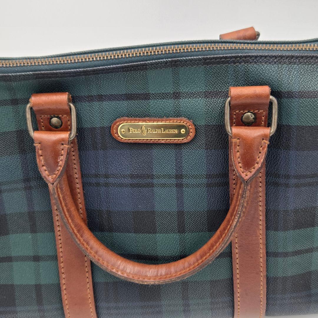 【極美品】ポロラルフローレン チェック ボストンバッグ 旅行 ビンテージ ラスト