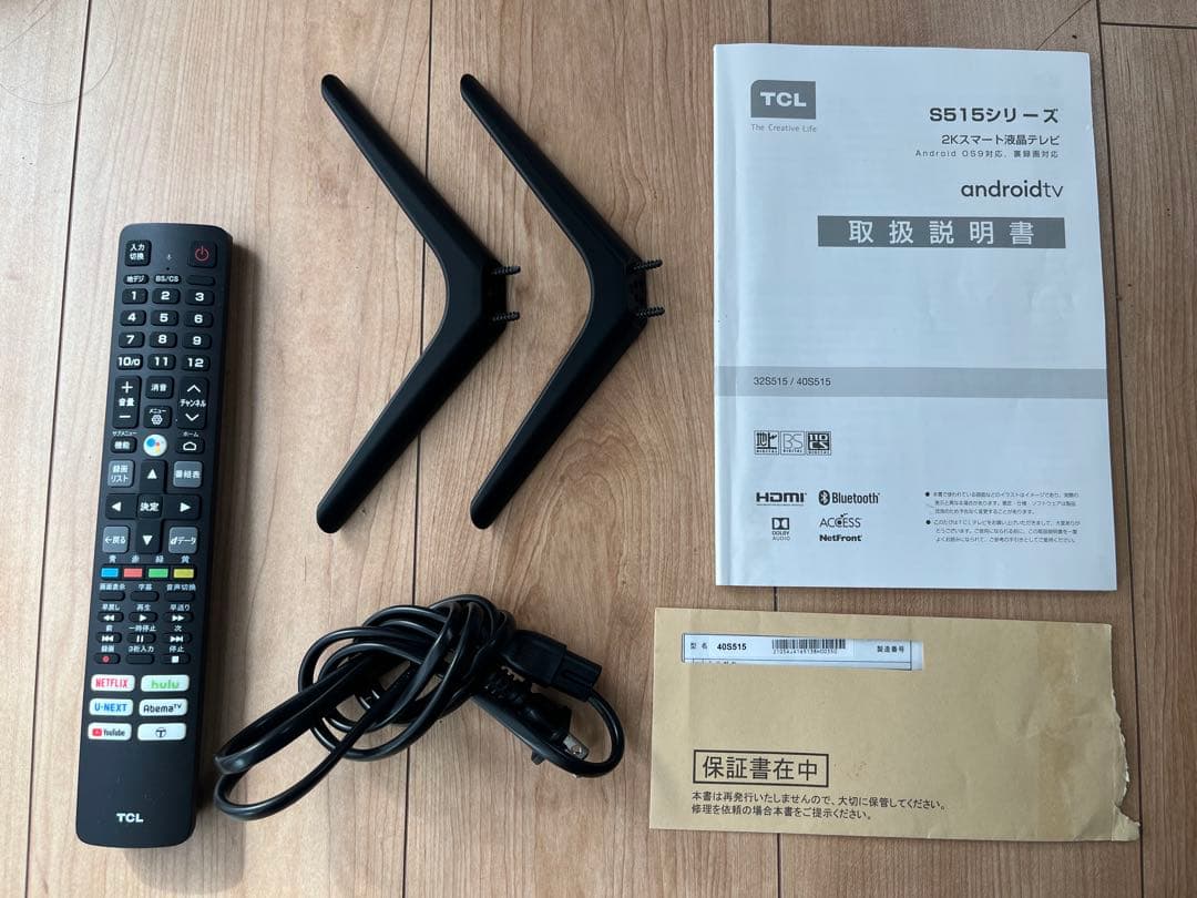 TCL 40S515 40インチ　2k スマート液晶テレビ　Android