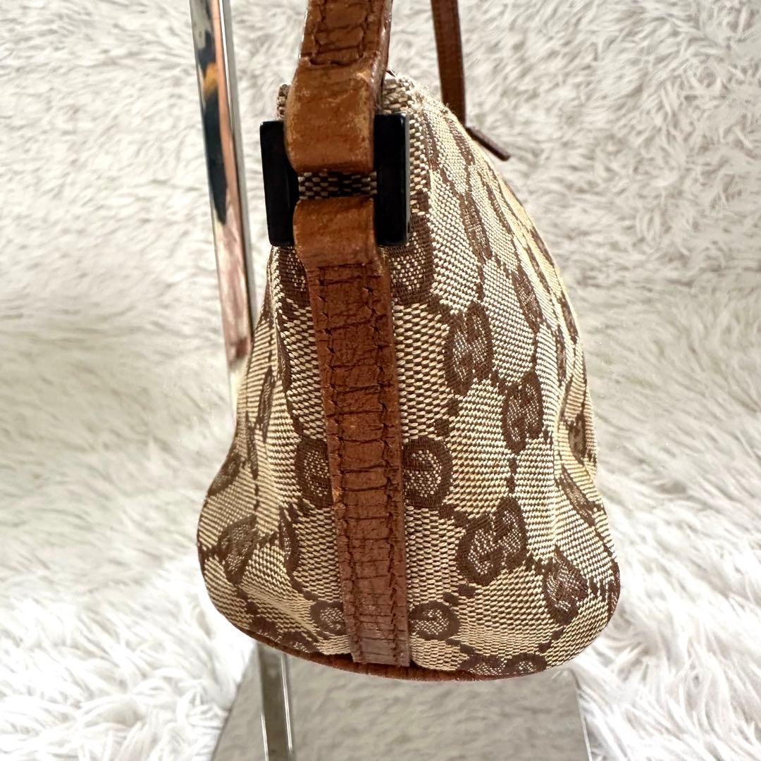 GUCCI グッチ アクセサリーポーチ GG柄 キャンバス ブラウン