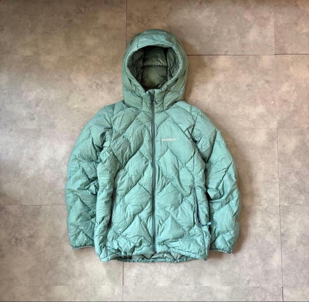 【入手困難❗️】水色mont-bell ネージュダウンパーカ　ドローコード付き！M