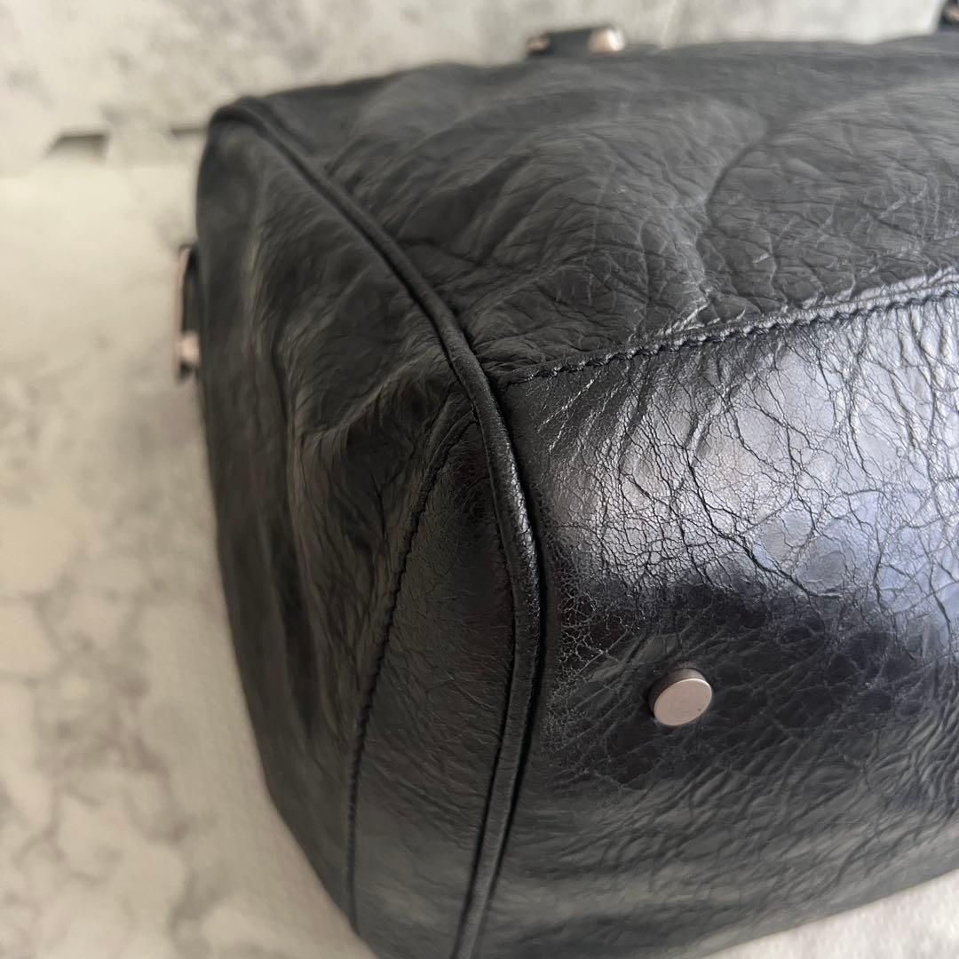 未使用級✨バレンシアガ SQUASH ボストンバッグ 2way レザー ブラック