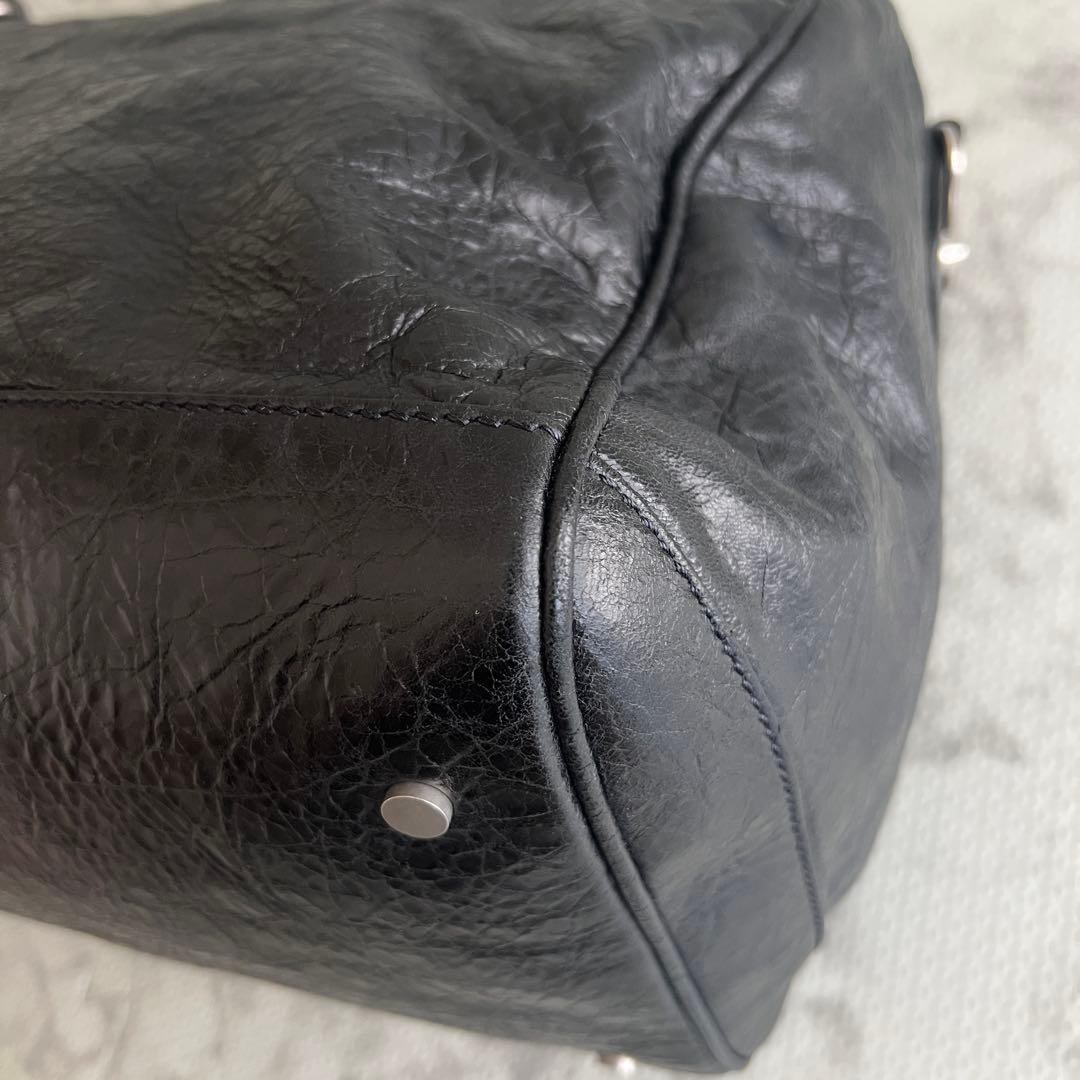 未使用級✨バレンシアガ SQUASH ボストンバッグ 2way レザー ブラック