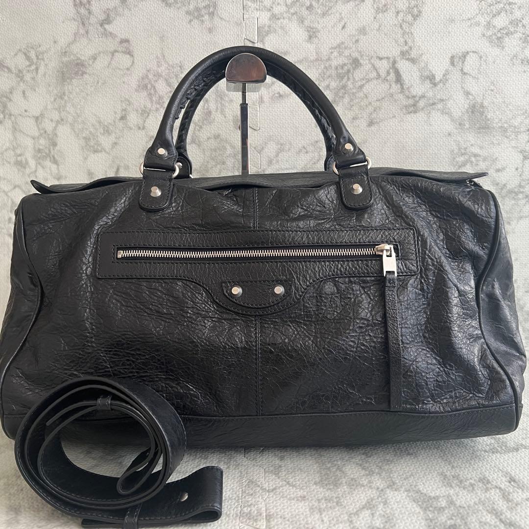 未使用級✨バレンシアガ SQUASH ボストンバッグ 2way レザー ブラック