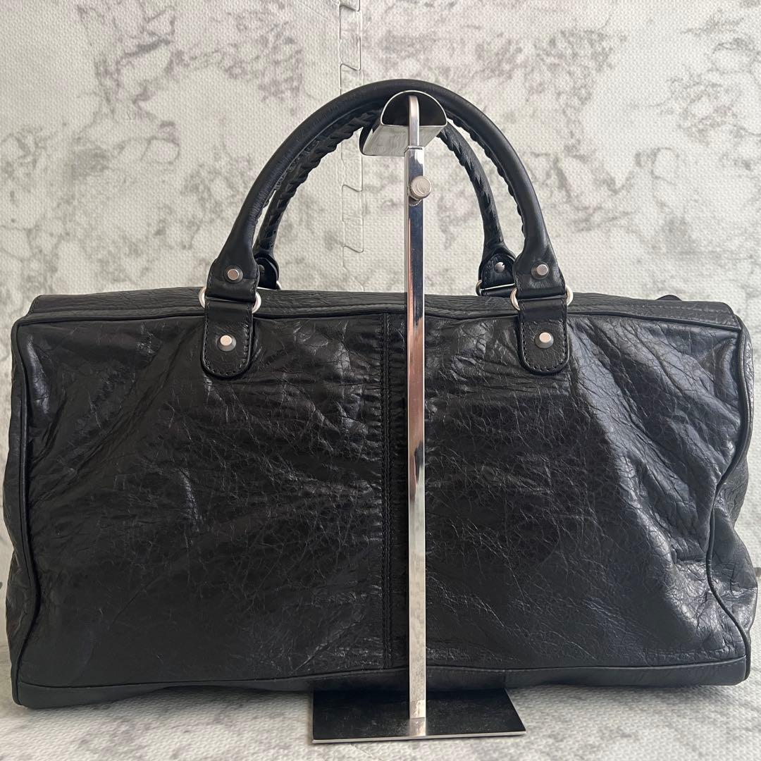未使用級✨バレンシアガ SQUASH ボストンバッグ 2way レザー ブラック