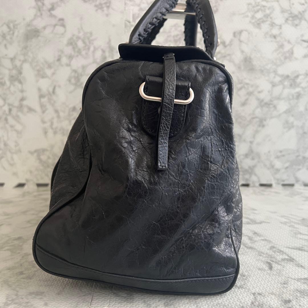 未使用級✨バレンシアガ SQUASH ボストンバッグ 2way レザー ブラック