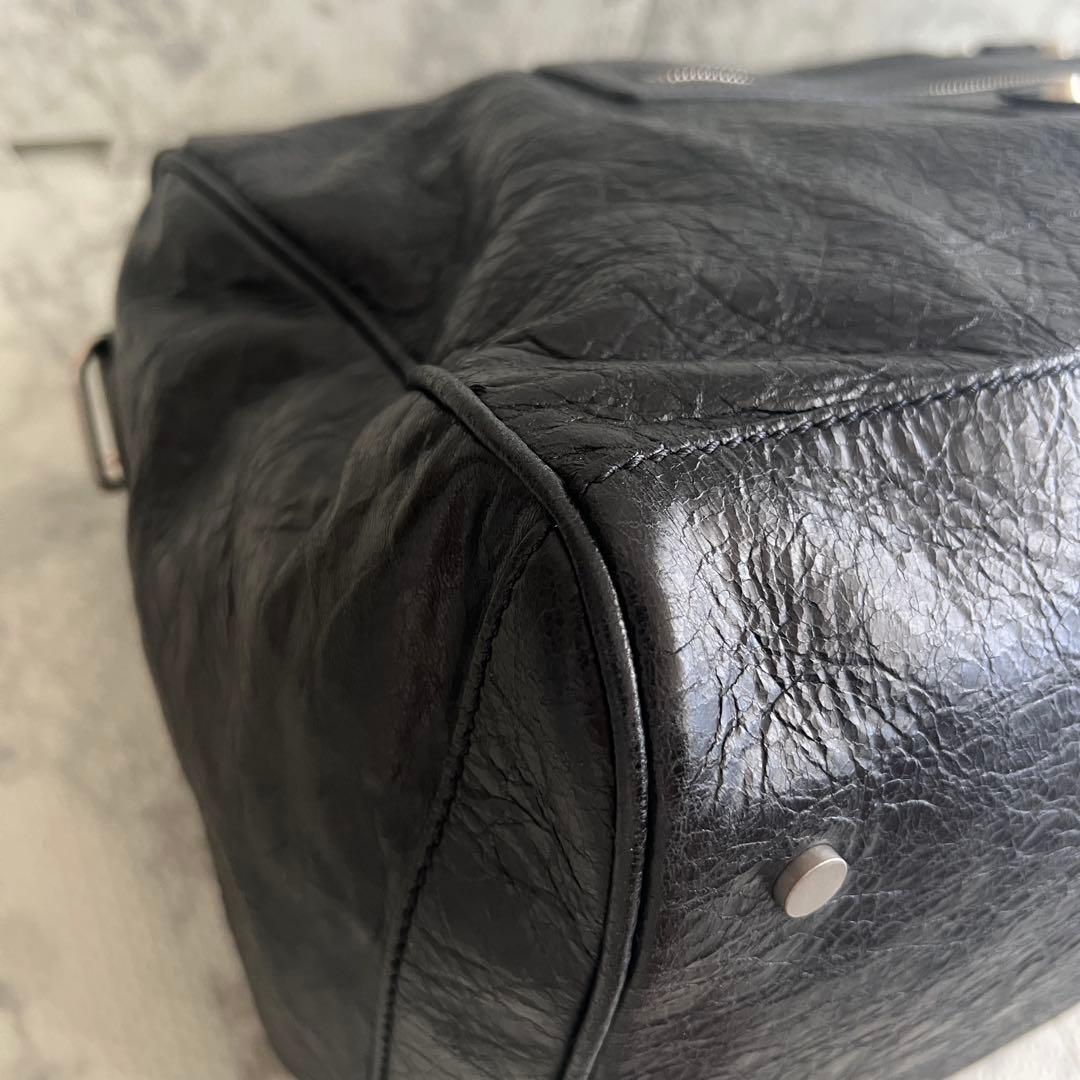 未使用級✨バレンシアガ SQUASH ボストンバッグ 2way レザー ブラック