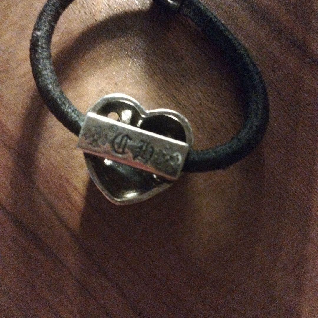 シルバー925素材 純銀！ ハートチャーム ヘアゴム クロムハーツ好きに！