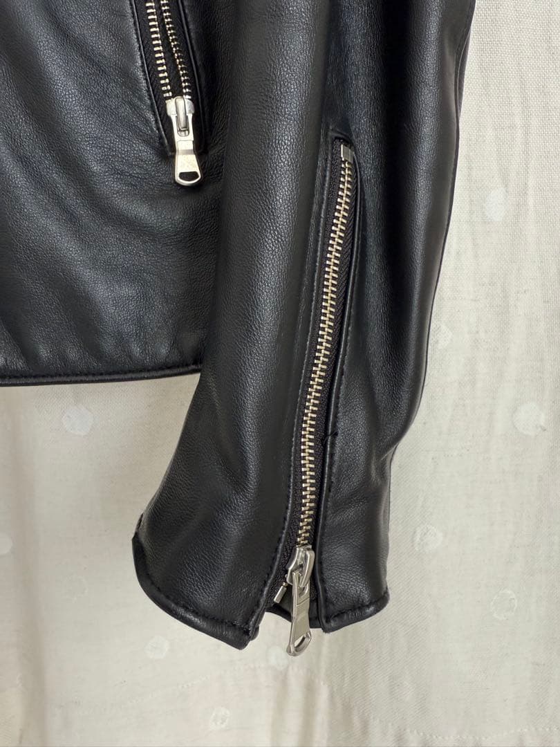 グリーンレーベル　シングルライダースジャケット ブラックL アローズ