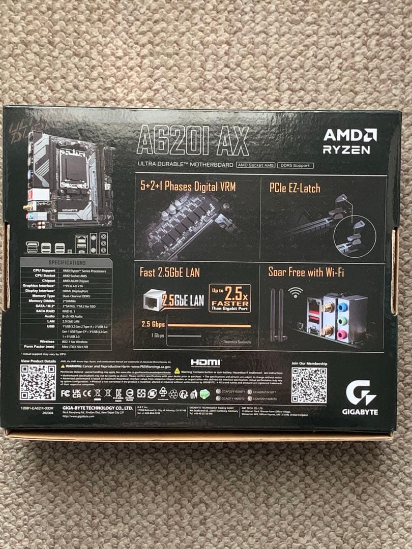 GIGABYTE A620I AX マザーボード