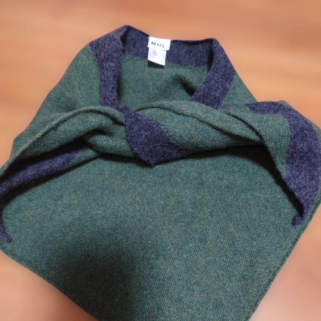 MHL. グリーン・ダークグレー 　ソフィースカーフ