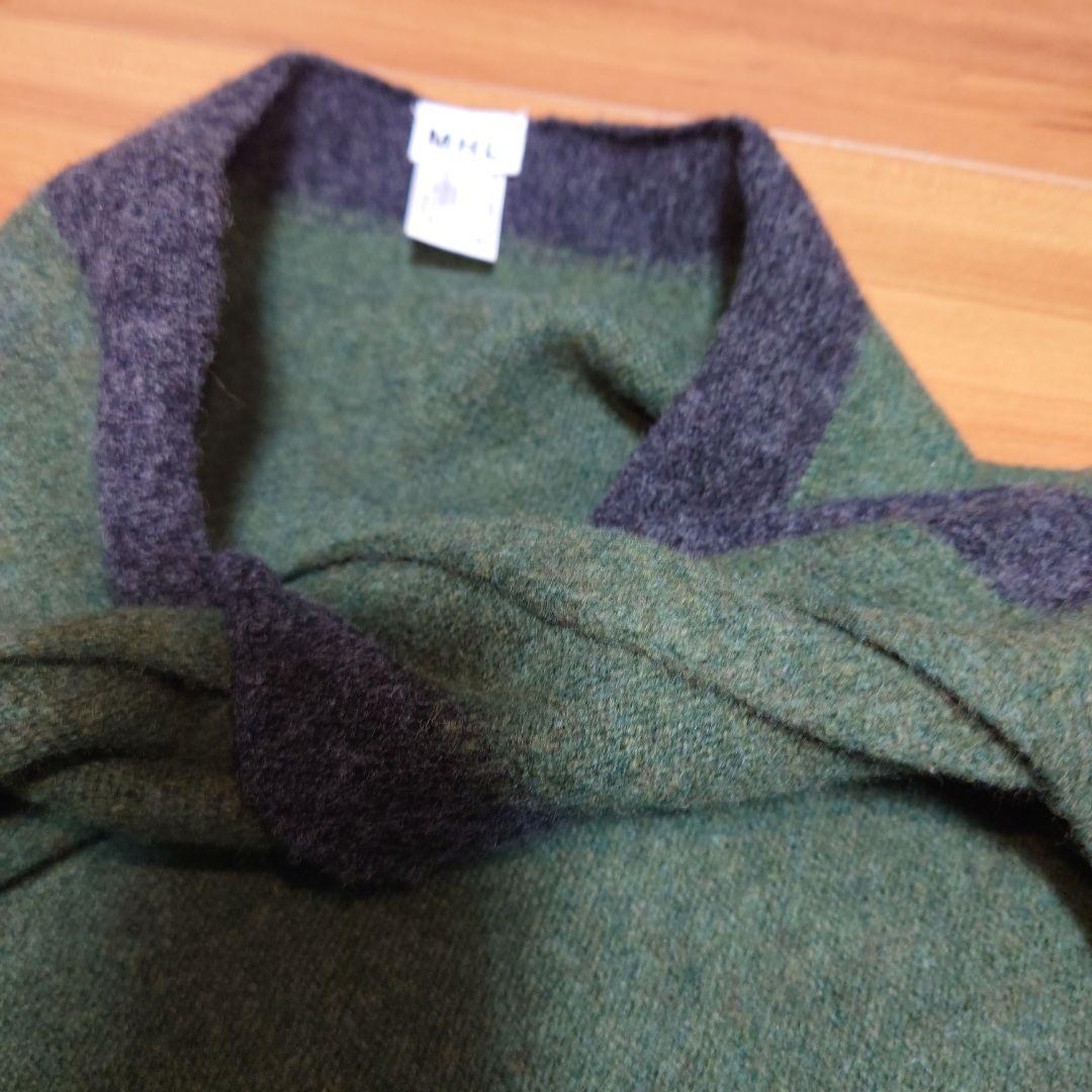 MHL. グリーン・ダークグレー 　ソフィースカーフ