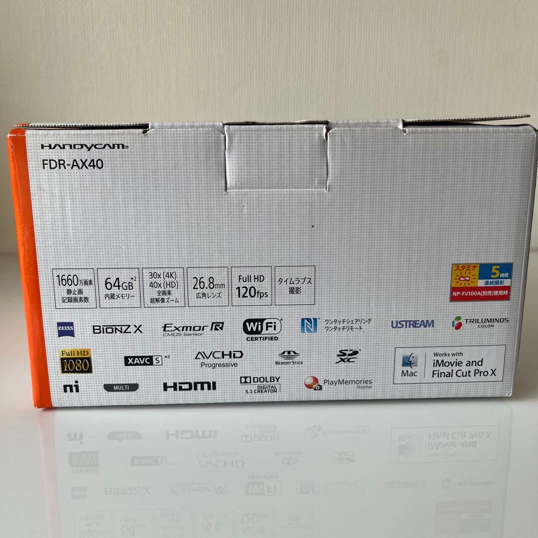 完動品SONY FDR-AX40 4K ビデオカメラ 本体