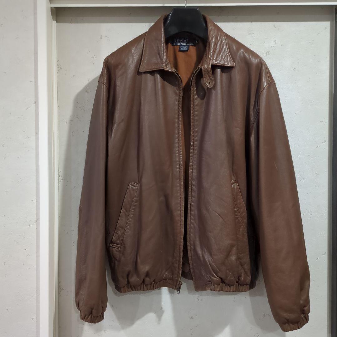 90s ラルフローレン ポニーなし レザーJKT ポルトガル製