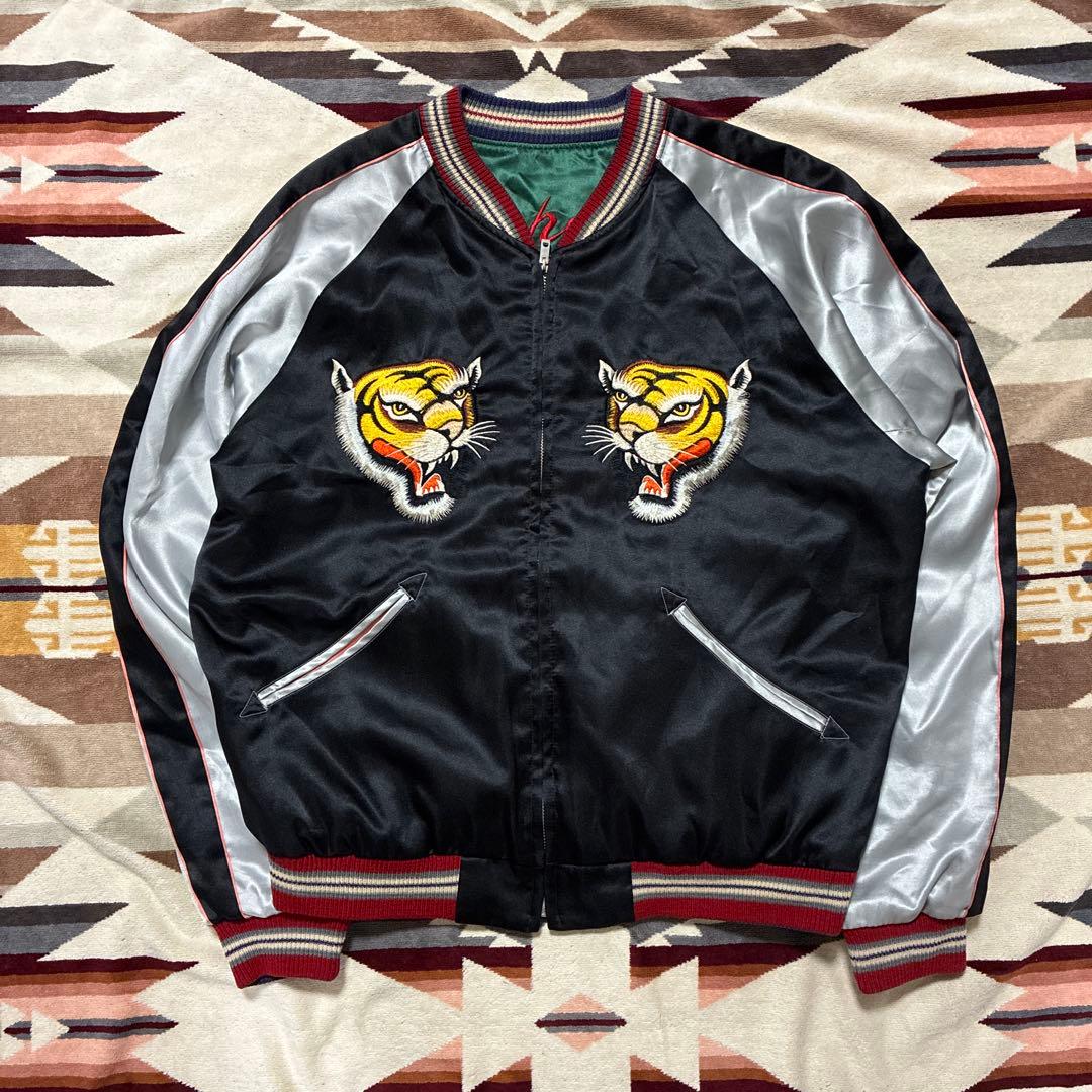 テーラー東洋M18425 虎/日本地図刺繍 リバーシブルスカジャン/スーベニア