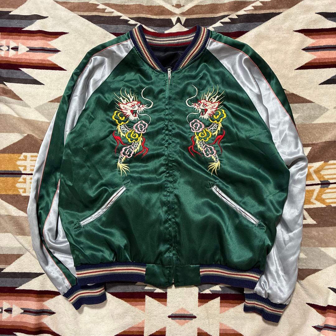 テーラー東洋M18425 虎/日本地図刺繍 リバーシブルスカジャン/スーベニア