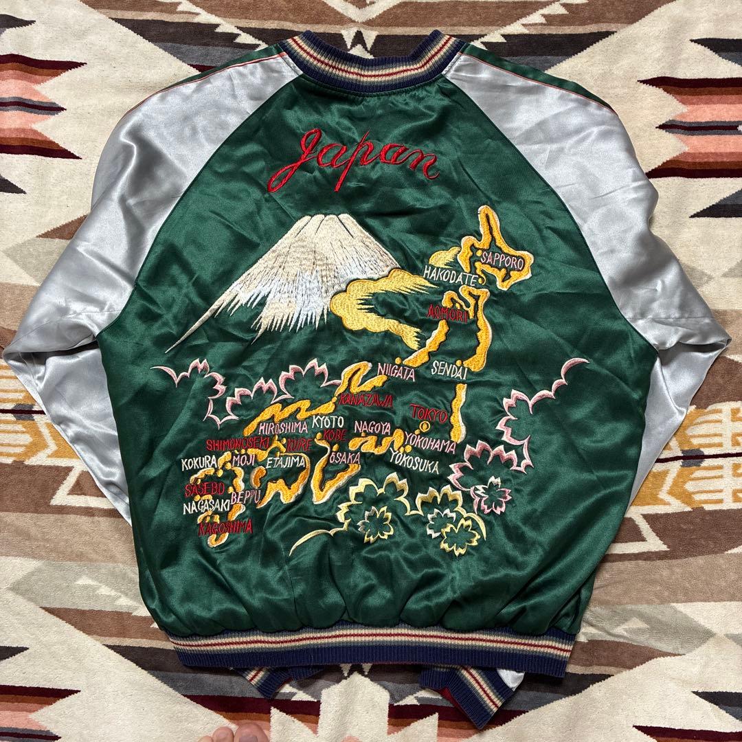 テーラー東洋M18425 虎/日本地図刺繍 リバーシブルスカジャン/スーベニア