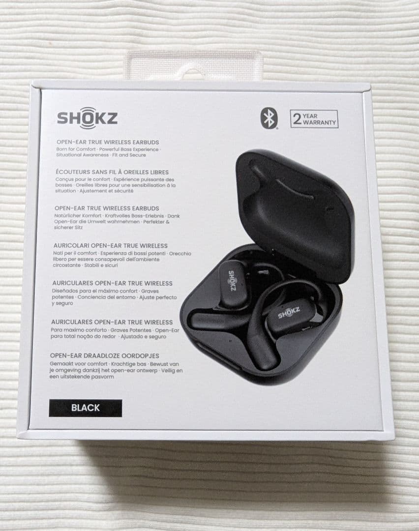 一度短時間のみ使用・SHOKZ OPENFIT ブラック　骨伝導イヤホン
