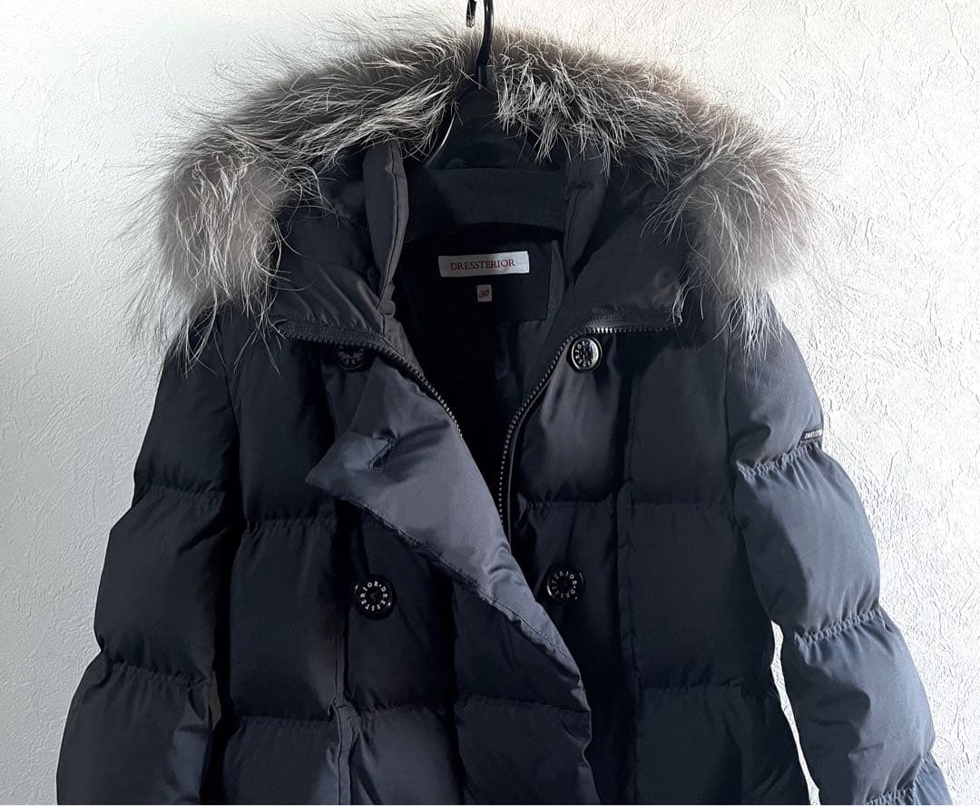 DRESSTERIOR ホワイトグースダウンコート ファー外し可 ドレステリア