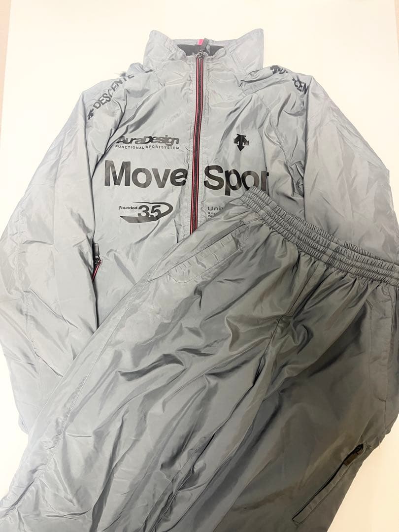 【美品‼️】デサント ムーブスポーツ 裏起毛 セットアップ 上下　防寒　O グレー