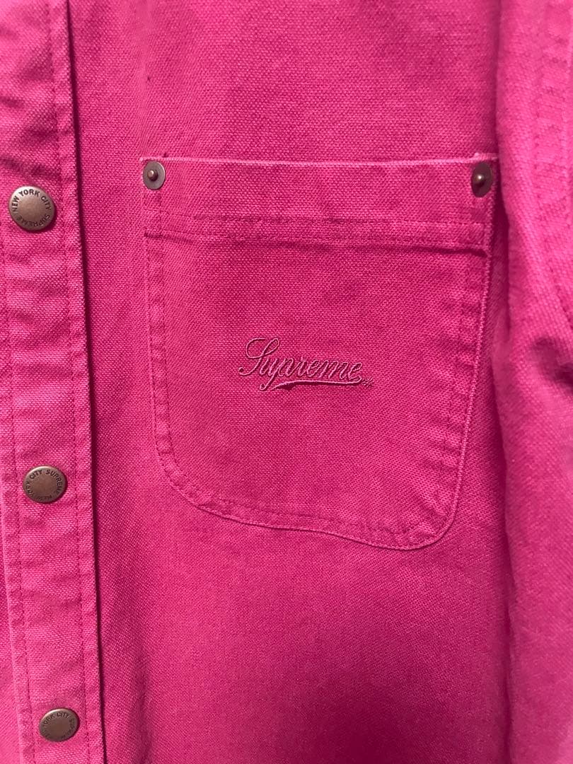 トップス Supreme Script Canvas Snap Shirt S