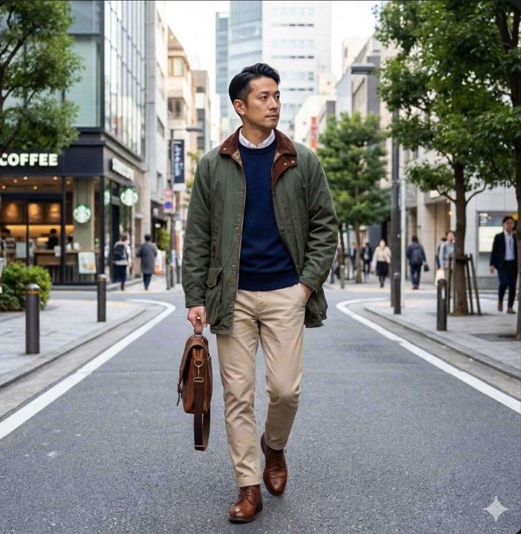 Grenfell 英国製 コーデュロイ襟 チェック裏地 40相当#465