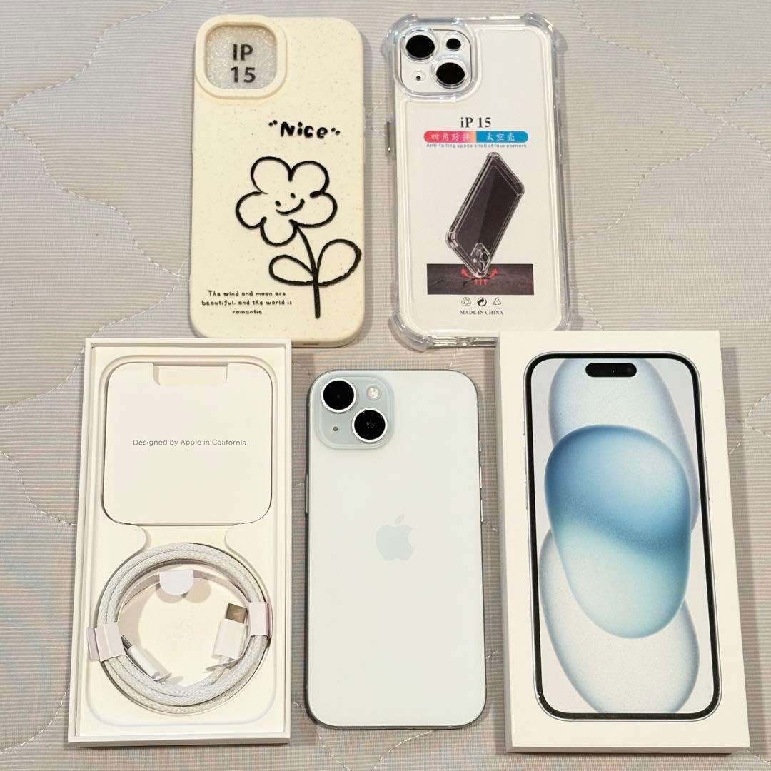 ✨超美品・おまけ付き✨iPhone 15 ブルー 128GB 本体