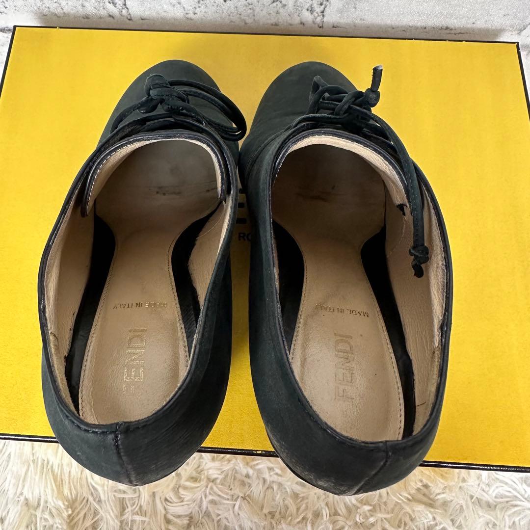 美品✨FENDI フェンディ ウェッジソール ブーティ ブーツ ロゴ金具 37