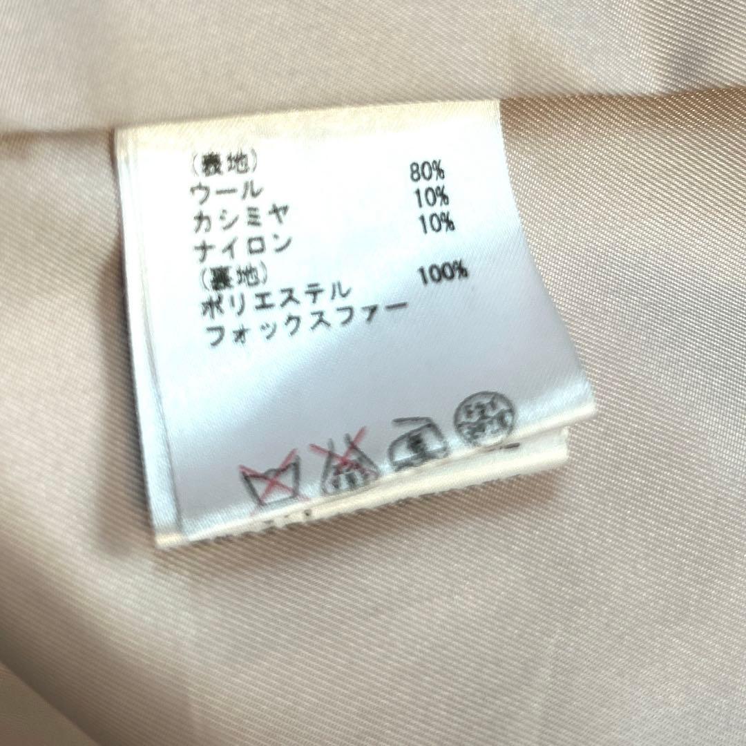 グレースコンチネンタル フォックスファー付 ダッフルコート 38 ピンクベージュ