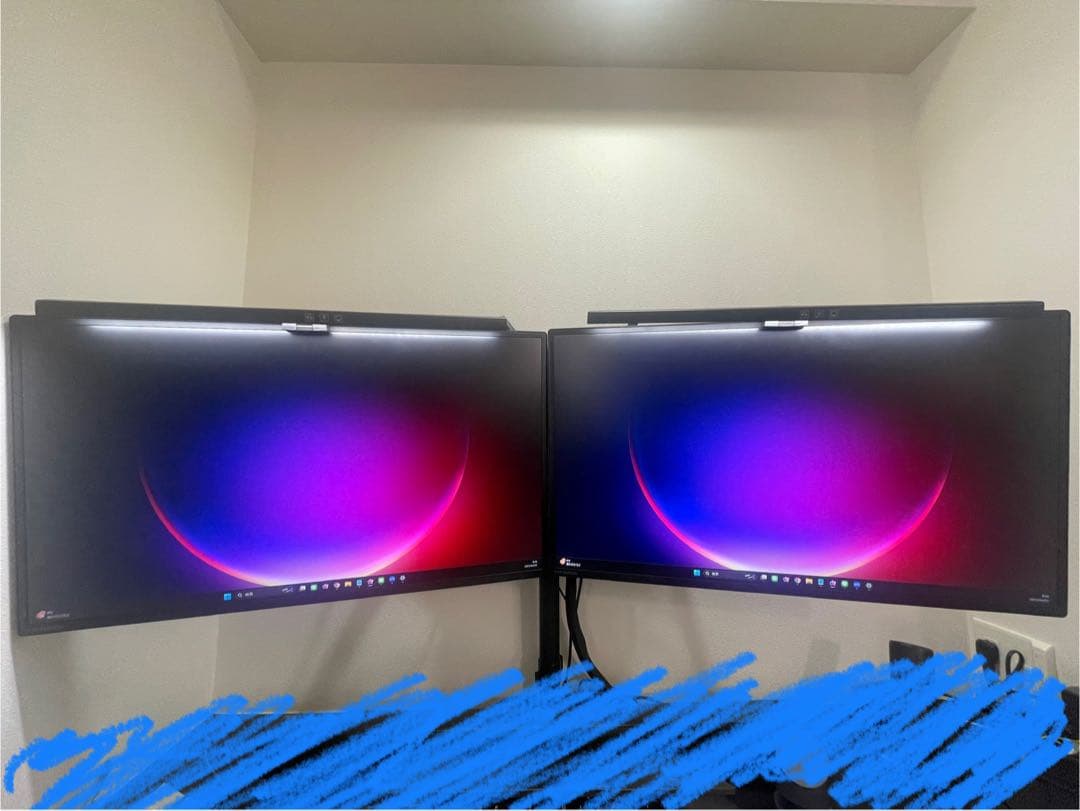 【すぐプロ仕様！】27インチモニター&アームセット　ディスプレイ PC