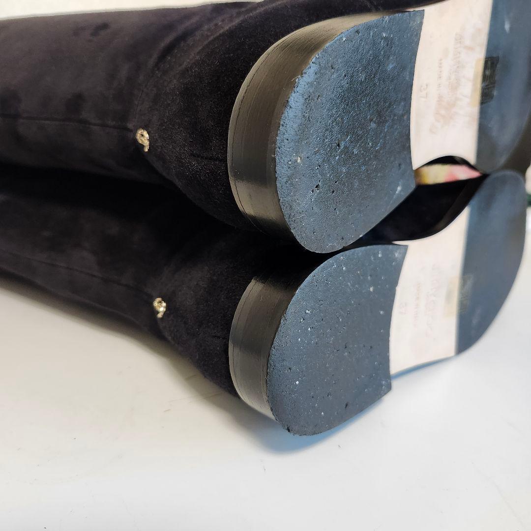 美品 ジミーチュウ BREE FLAT 37 ブラック スエード　ロングブーツ