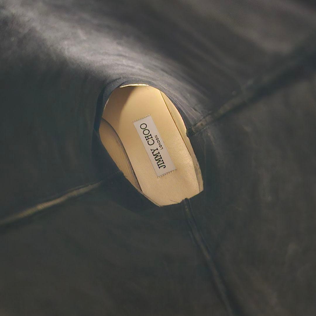 美品 ジミーチュウ BREE FLAT 37 ブラック スエード　ロングブーツ