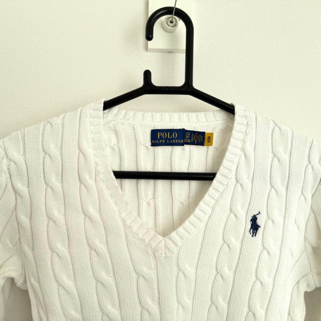 ポロラルフローレン Vネック ケーブルニット セーター