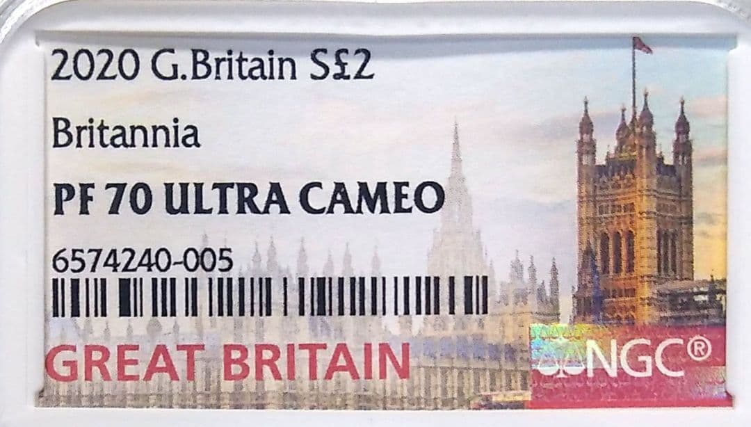 2020 イギリス ブリタニア 1オンス 2ポンド 銀貨 NGC PF70 UC