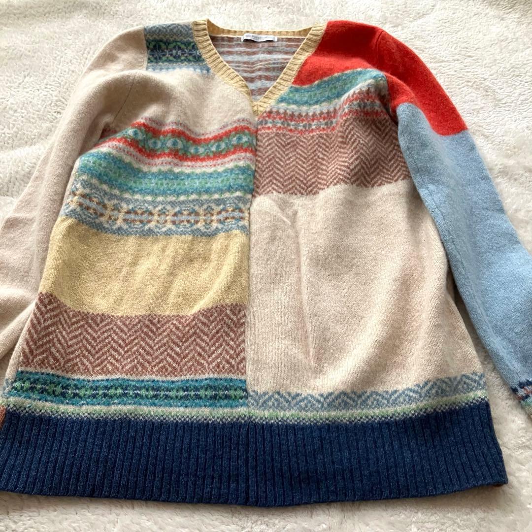 しゅんさま　ERIBE SCOTLAND ウール ニット Vネック S M
