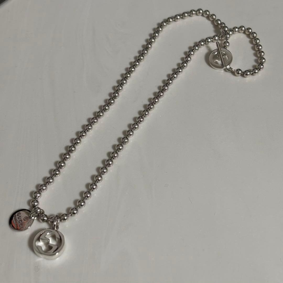 GUCCI 新品同様品　インターロッキングネックレス　極美品　925シルバー