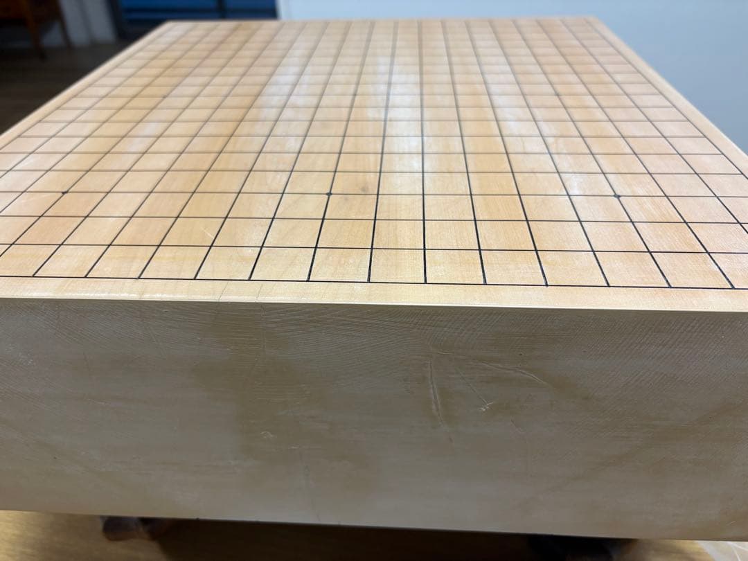 年代物をリフレッシュした木製碁盤　碁石付き