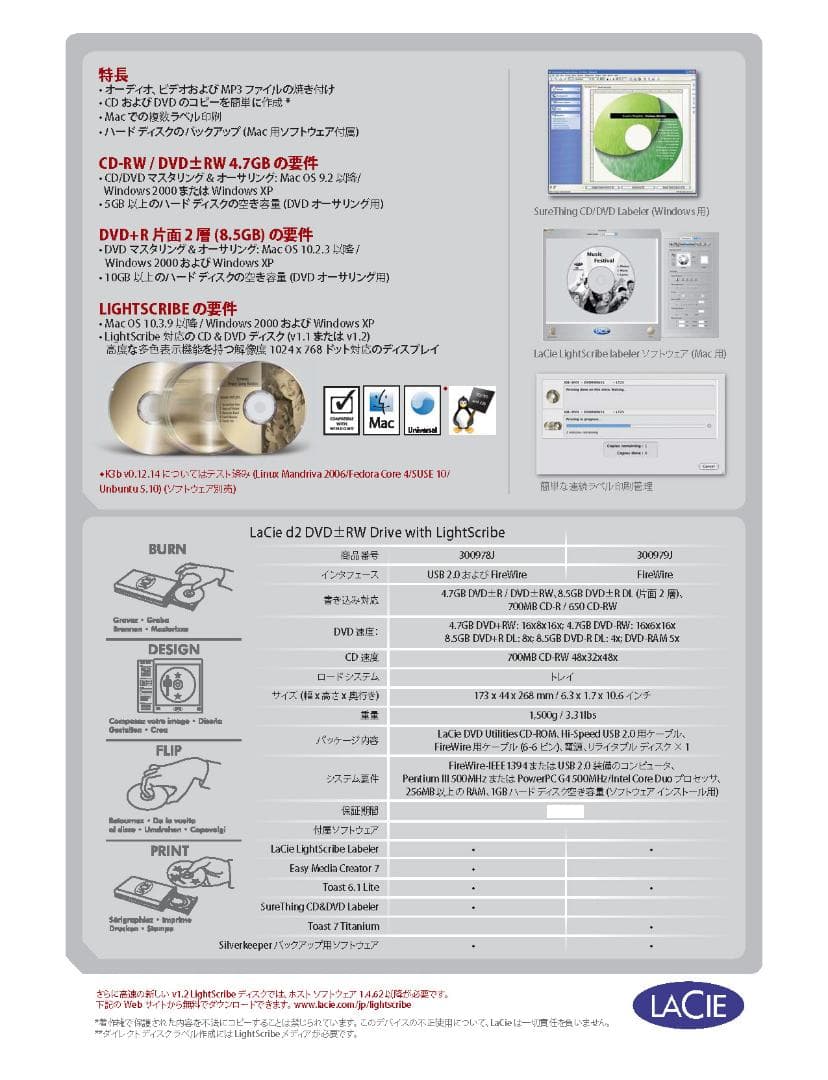 LaCie DVD-RW FireWire400（LightScribe）