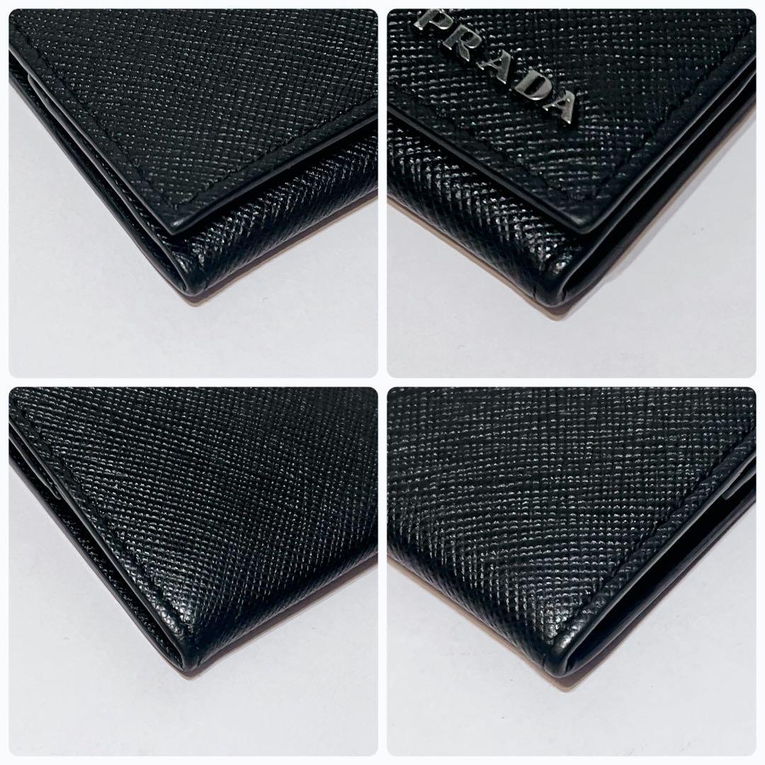 【美品】PRADA サフィアーノレザー メタルロゴ スクエア型 ケース