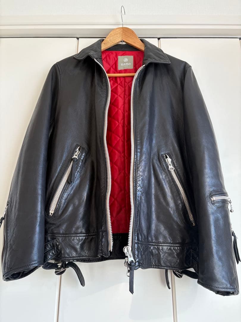 NANO universe ナノユニバース　シングルライダースジャケット 黒